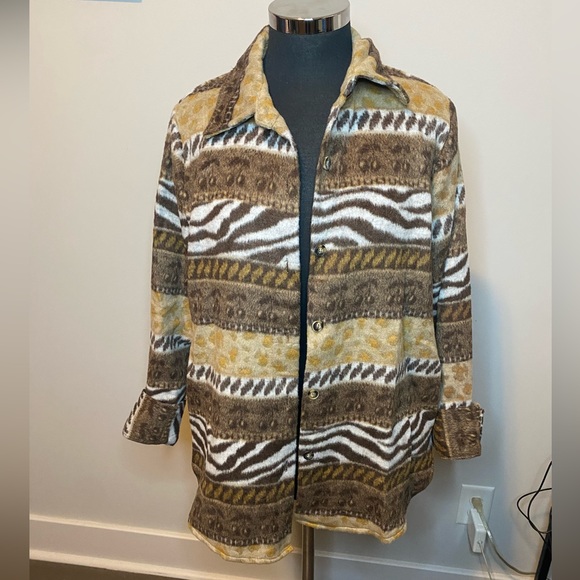 12th Tribe Sweaters - 12th Tribe - Animal Print Button Up Cardigan Sweater